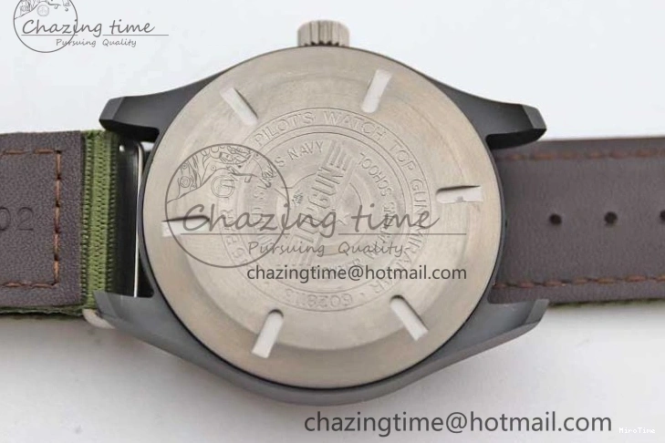 MIROTIME 0219 Packable Mark XVIII ‘TOPGUN SFTI’ Ceramic M+F Best Edition Black Dial on Green Nylon Strap 7048